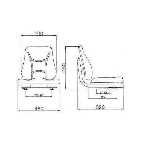 ASIENTO CARRETILLA ESTRECHO S.350