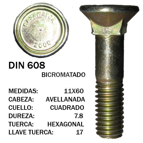 TORNILLO DIN 608 11X60 BICROMATADO 7.8