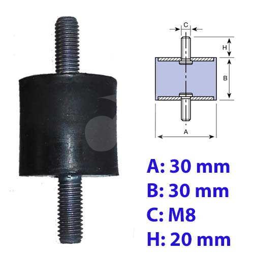 SOPORTE CILINDRICO MACHO 30X30