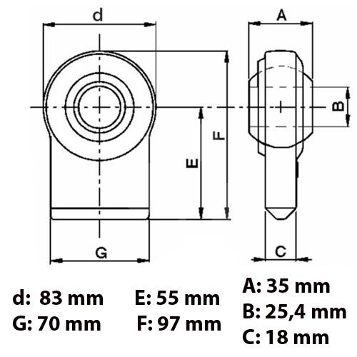 ROTULA SOLDABLE BRAZOS ELEVADOR CAT 2