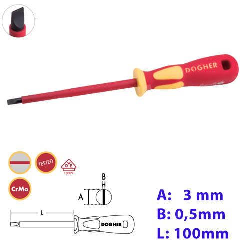 DESTORNILLADOR AISLADO B. RECTA 3X100