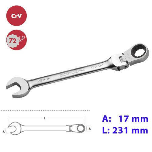 LLAVE COMBINADA CARRACA DLEXIBLE 17 MM