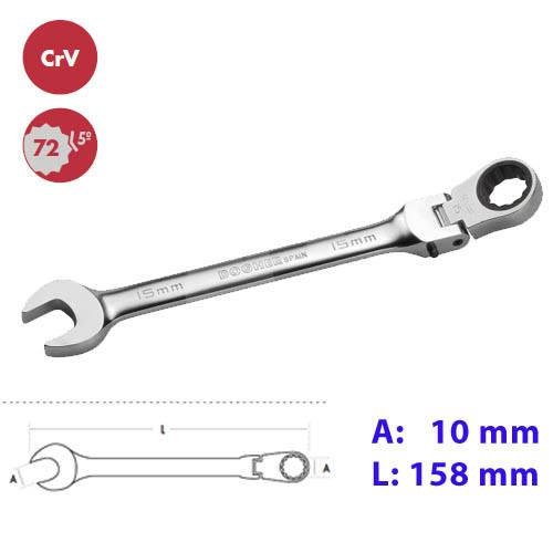 LLAVE COMBINADA CARRACA FLEXIBLE 10 MM