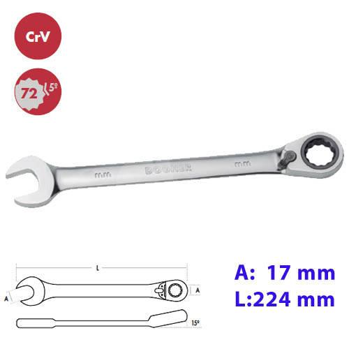 LLAVE COMBINADA CARRACA REVERSIBLE 17 MM