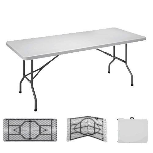 MESA PLEGABLE RECTANGULAR BLANCA 180CM