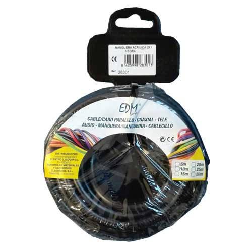 ROLLO CABLE ELECTRICO NEGRO 2X1MM. 15MTS